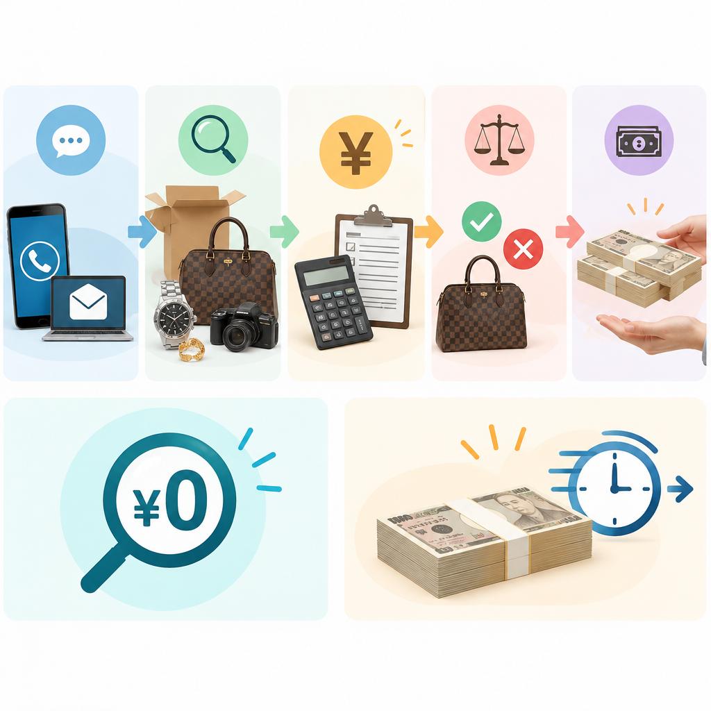 査定無料・納得してから取引。安心の買取ステップ