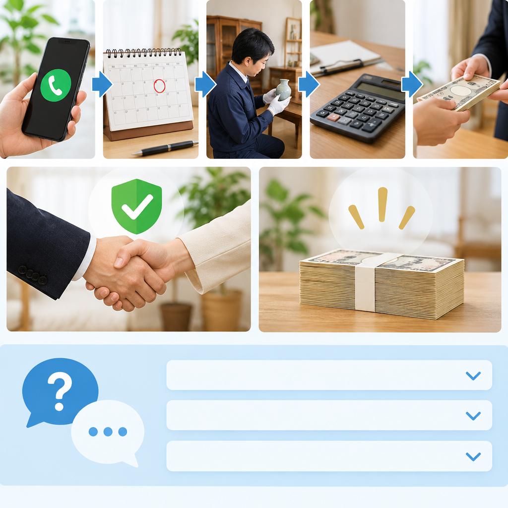 無料査定から現金化まで。ご利用の流れはシンプル